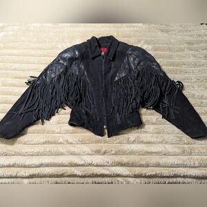 Vintage Chia Black Fringe Jacket